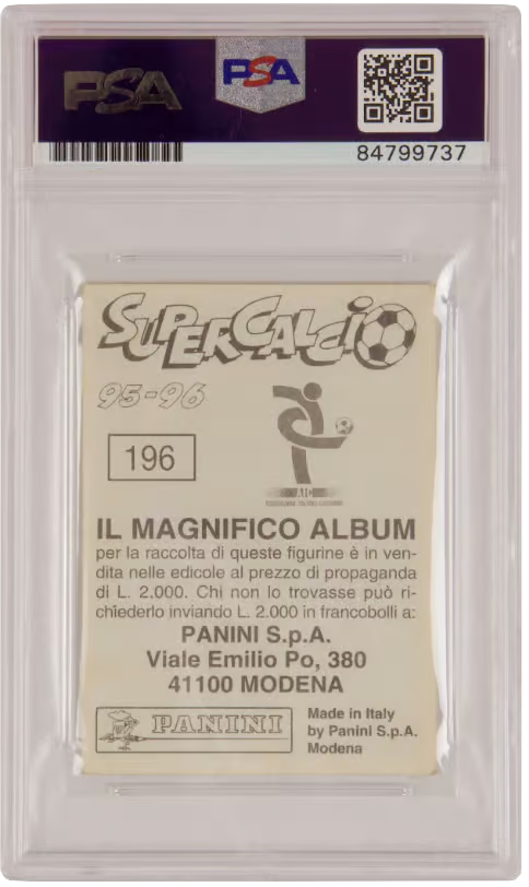 Ronaldo Nazario Signed 1995 Supercalcio #196 Rookie Card – PSA 10